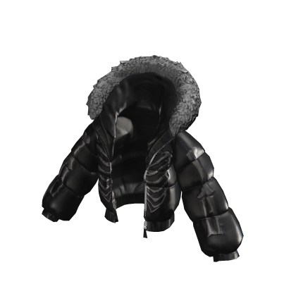 Winter Puffer Jacket Oversized Black Grey