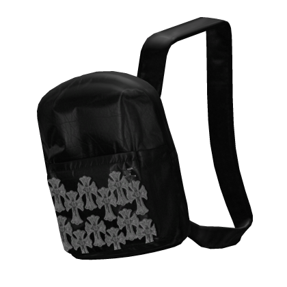 Black Leather Backpack With Crosses Emo Y2K 1.0