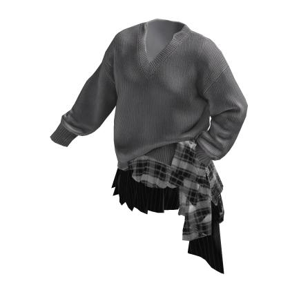 Grey Sweater Skirt Set