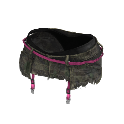 Worn Old Skirt with Straps (Camo + Pink)