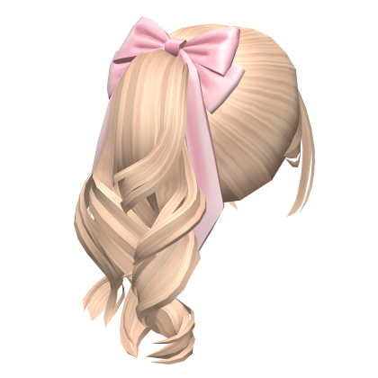 Soft Wavy Flowy Ponytail w/ Bow (Blonde)