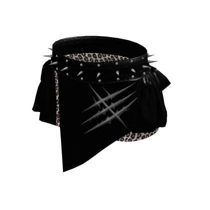 Punk Leopard Studded Mini Skirt black[MAX]