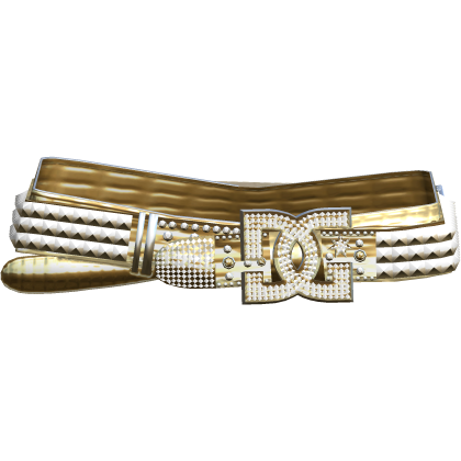 Y2K Studded Gyaru Rhinestone Scene Belt Gold White