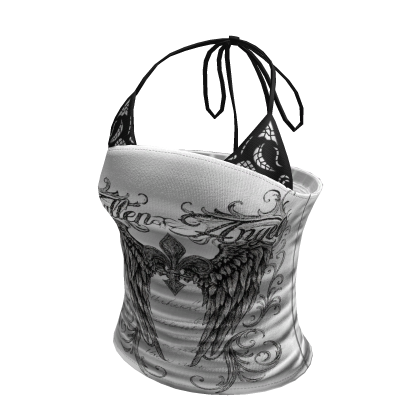 White Laced Goth Emo Y2K Punk Top