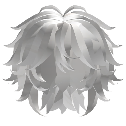 White Short Messy w Low Ponytail