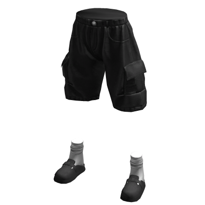 Black Cargo Shorts w/ Clogs