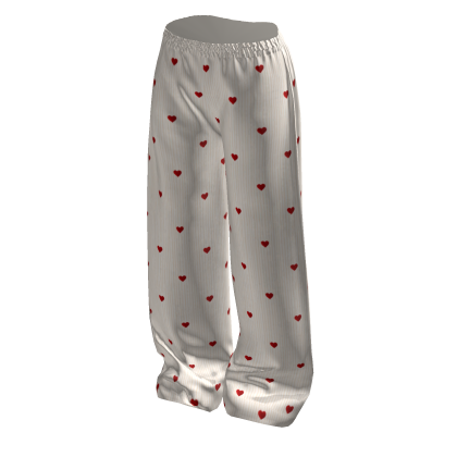 White Love Letter Heart Pajama Pants Set