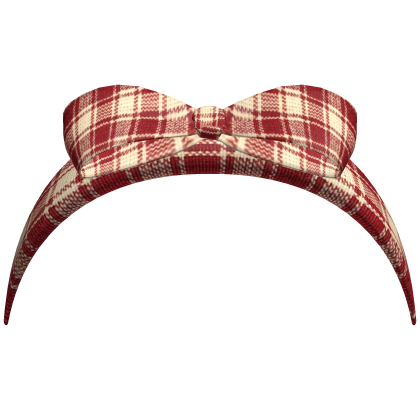 Igari Red Plaid Headband Bow