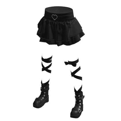 Y2k Skirt OutFit (Black)