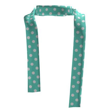𖹭 cute teal polka dot skinny scarf