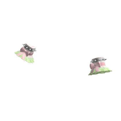 Pink & Green Plaid Ruffled Wrist Cuffs with Bows