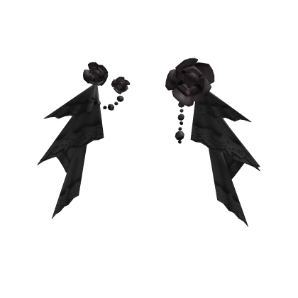 Gothic Rose Lace Pearl Hip Accents in Black