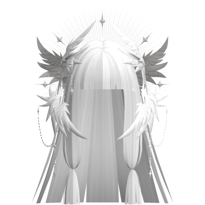 Angelic Anime Hair w/ White Wings (White)