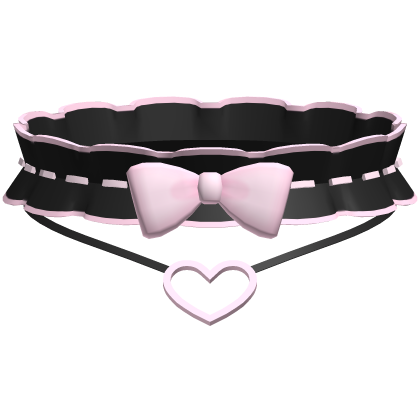 🤍 pretty ruffle choker necklace black & pink