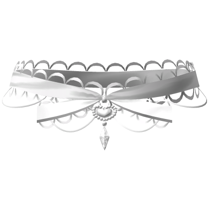 ✧ kawaii white lace heart choker