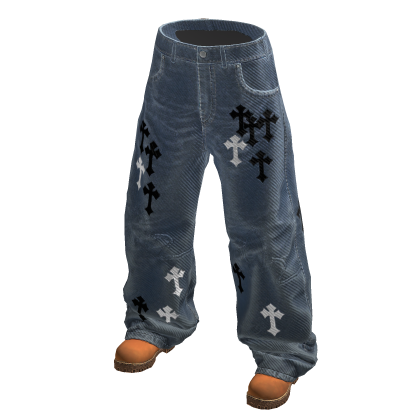 M11! - Baggy Chrome Cross Jeans w/ timb boots