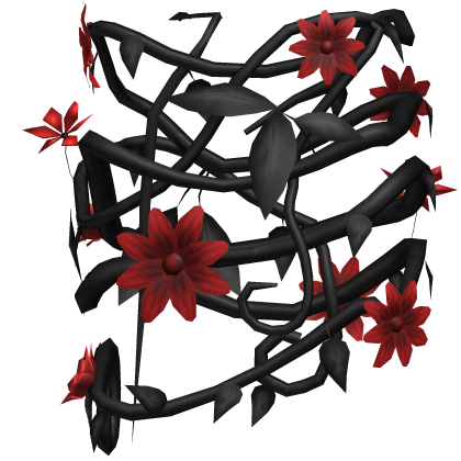 Black Entwined Shoulder Vines Red Flowers [R]