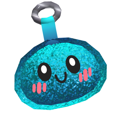 Squishy Blue Glitter Dumpling Keychain