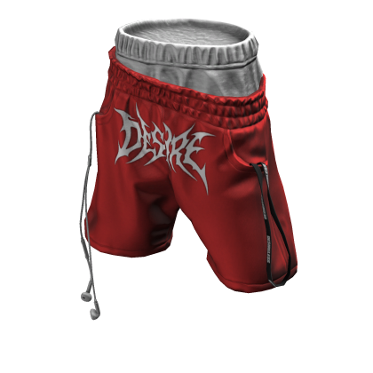 Red Graphic Track Shorts