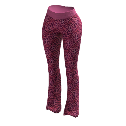 Tracksuit Pants Leopard Pink Euina Baddie Cozy Y2K