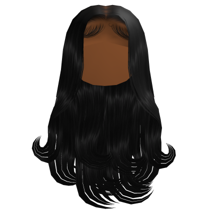 Middle Part Blowout Curled Up Ends [Black]