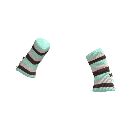dolly mint choco striped arm warmers w ribbons