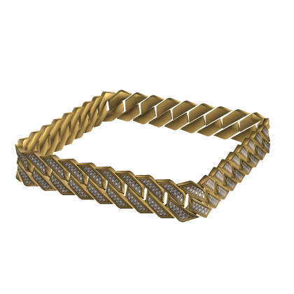 Iced Out Cuban Chain Bracelet Right [1.0]