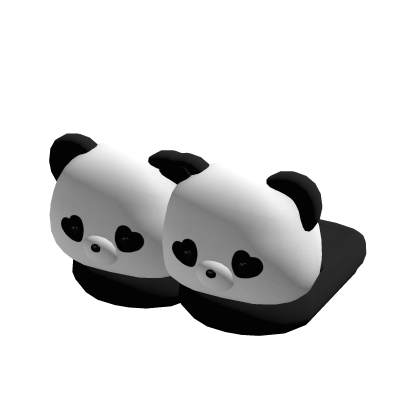 ♡ heart eyes panda bear slippers