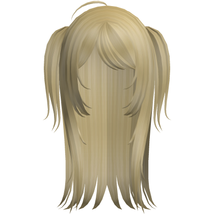yellow cute messy long hair w/ side pigtails