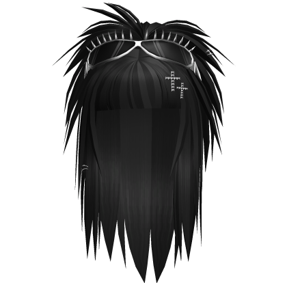 scene messy hair w spike goggles black