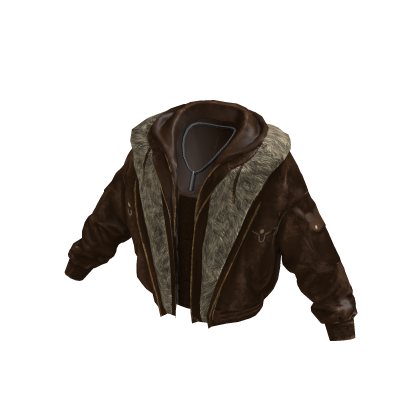 Y2K Layered Leather Fur Bomber Jacket (Brown)