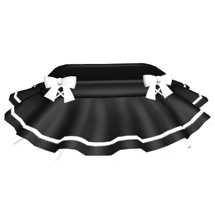 Cute Mini Ruffle Skirt w/ Bows (Black & White)
