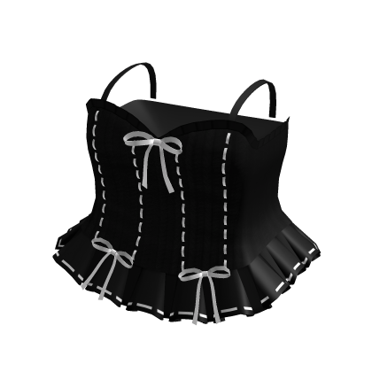 cute gothic black white laced-up bow dress