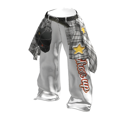 💜 Y2K Layered Street Baggy Pants_ White