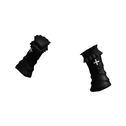 ⸸꒱ cross arm warmers w ruffles in black 3.0