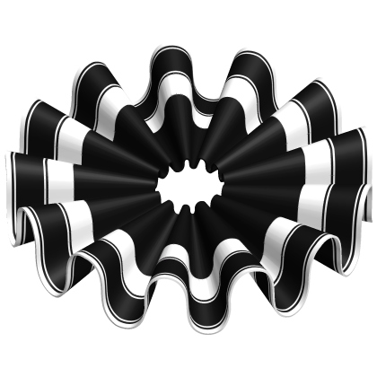 Dark Black and White Striped Clown Jester Ruffles