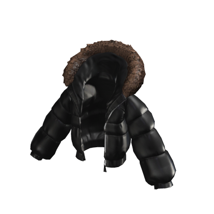 Winter Puffer Jacket Oversized Black Brown