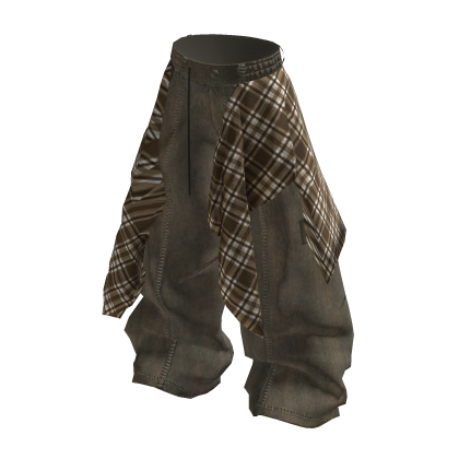 MJ - y2k Brown Jeans With Flannel