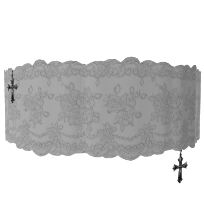 White Gothic Lace Blindfold w/ Charm