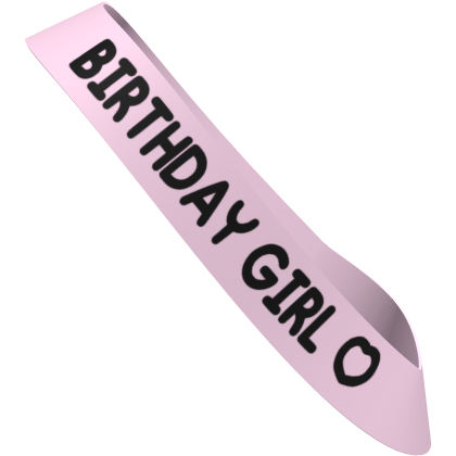 ♡ : kawaii birthday girl sash pink