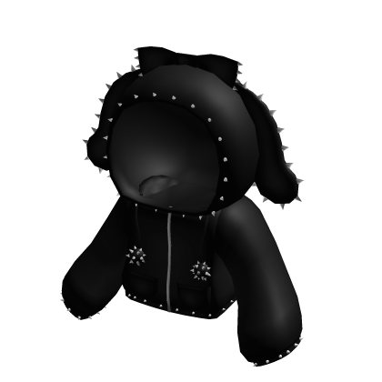 ♡ black emo studded bunny bow hoodie