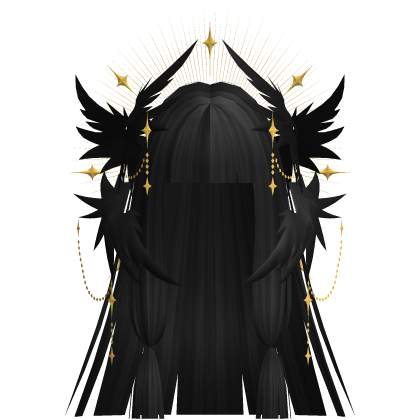 Angelic Anime Hair w/ Wings (Black)