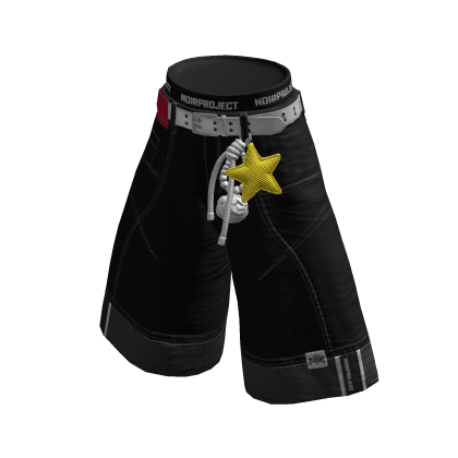 NOIR Y2K Denim Jorts (Black)