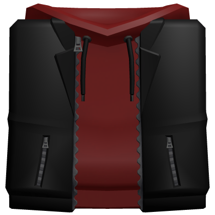 Red Hoodie with Black Jacket