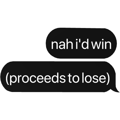 nah i'd win gojo lose text
