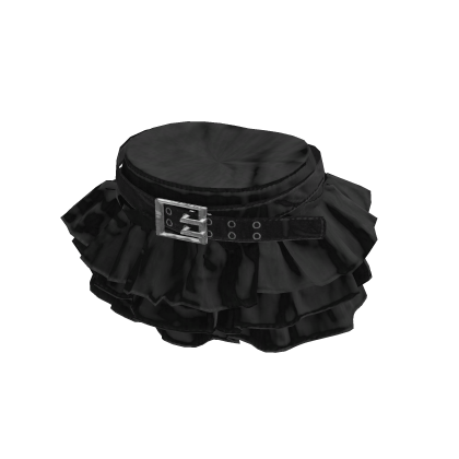 💜 Lace Ruffle Mini Skirt_Black