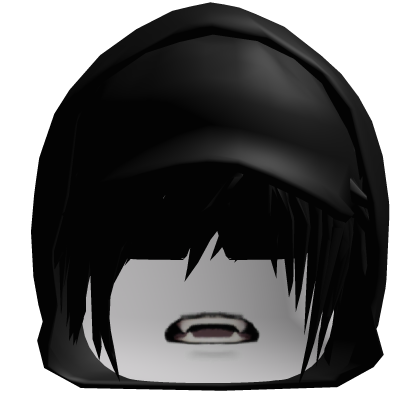 Vkei Black Hair Hoodie Hat Shades Vampire Face Emo