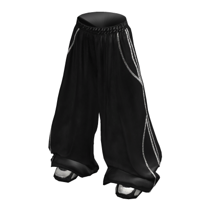 Black Wide Track Pants & Sneakers