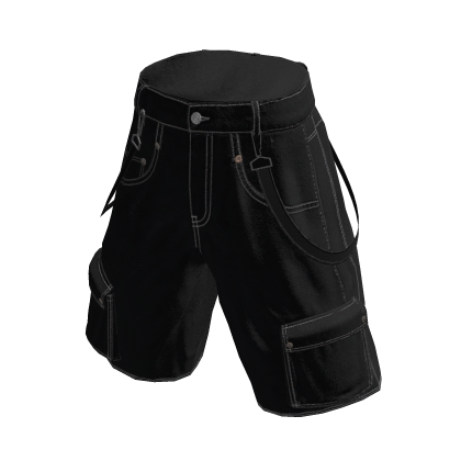 Black Y2K Cargo Jorts