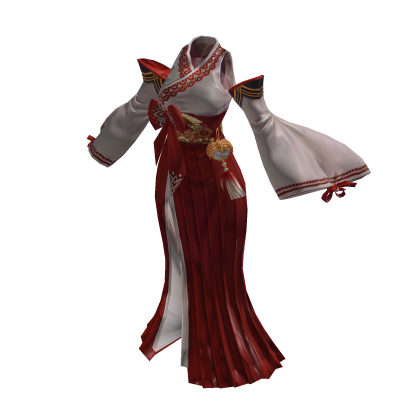 Fantasy Miko Shrine Maiden Kimono Costume- Ruby